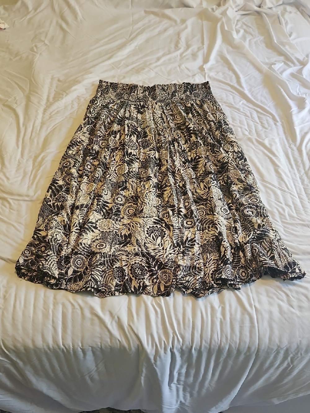 2XL Angie Black And Cream Maxi Skirt